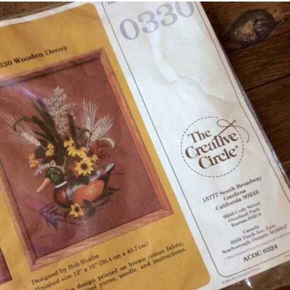 Wooden Decoy Vintage Needlecraft Kit by The Creative Circle - Sealed In Package - Picture 2 of 5